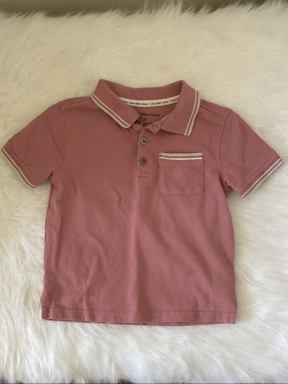 Calvin Klein toddler boys pink pique polo shirt
